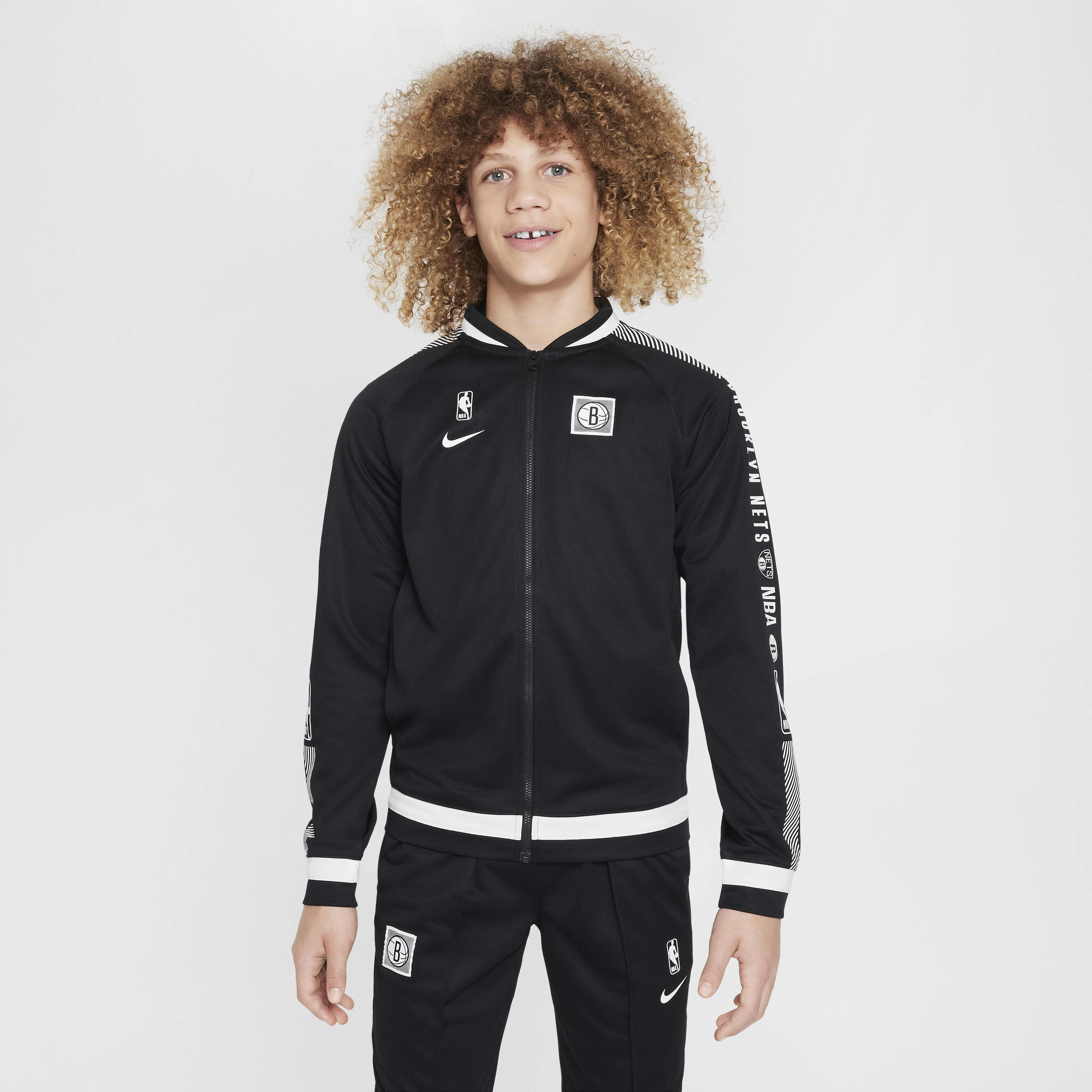 Nike Brooklyn Nets Starting 5 Courtside Older Kids Nike Dri FIT NBA Tracksuit King s Cross